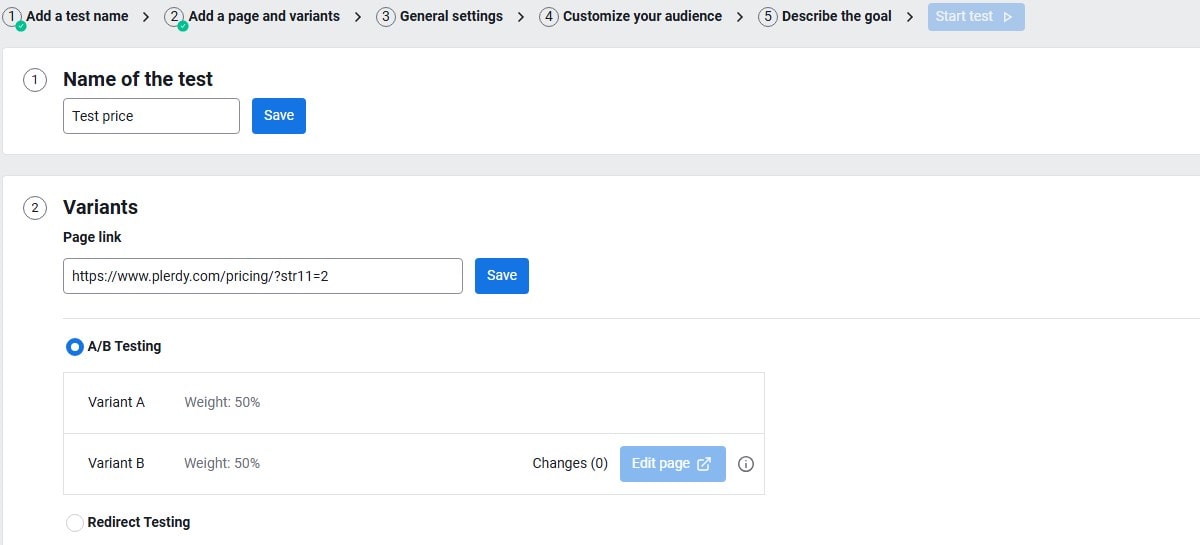 Configuración de pruebas A/B en un sitio web 04