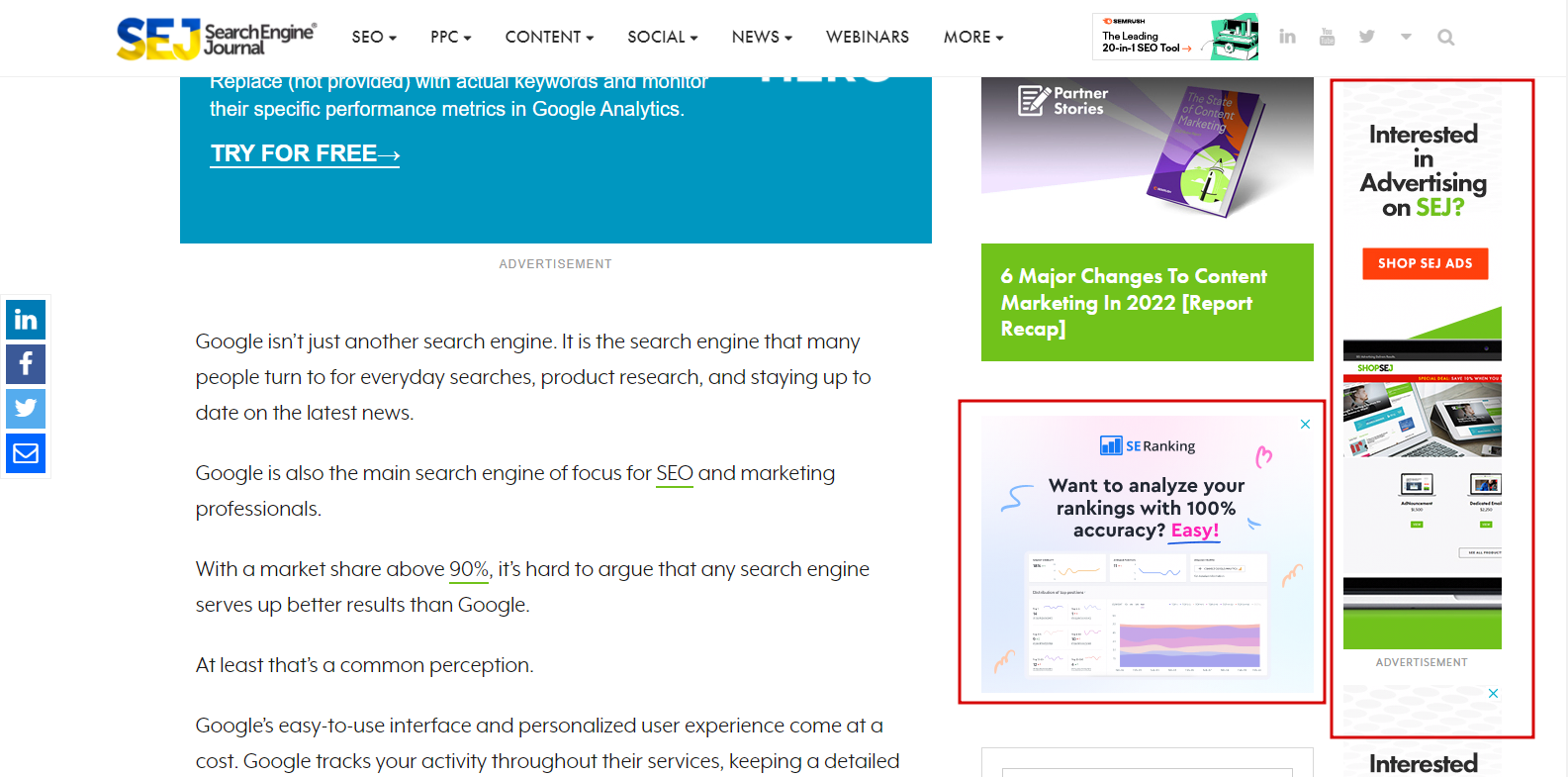 Technical SEO checklist-0058 Are there too many ads on any pages?