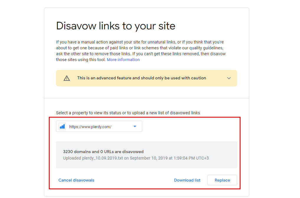Technical SEO checklist-0082 Disavow file doesn't block important links