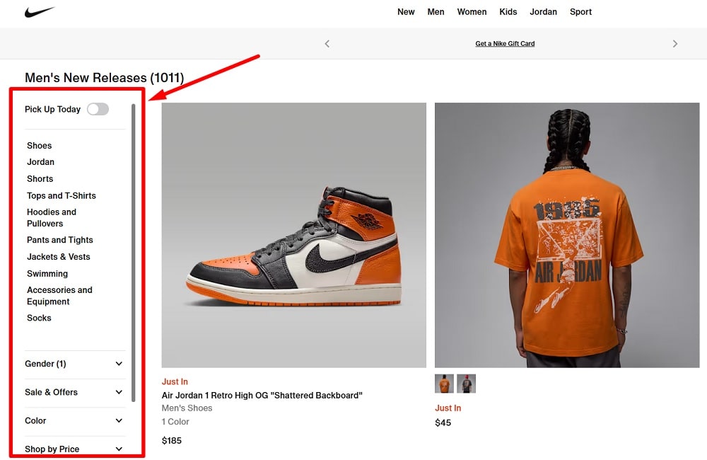 Ecommerce Checklist - keyboard navigation