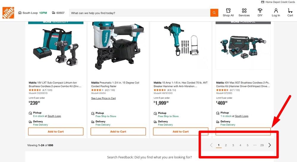 Ecommerce Checklist - pagination accessibility