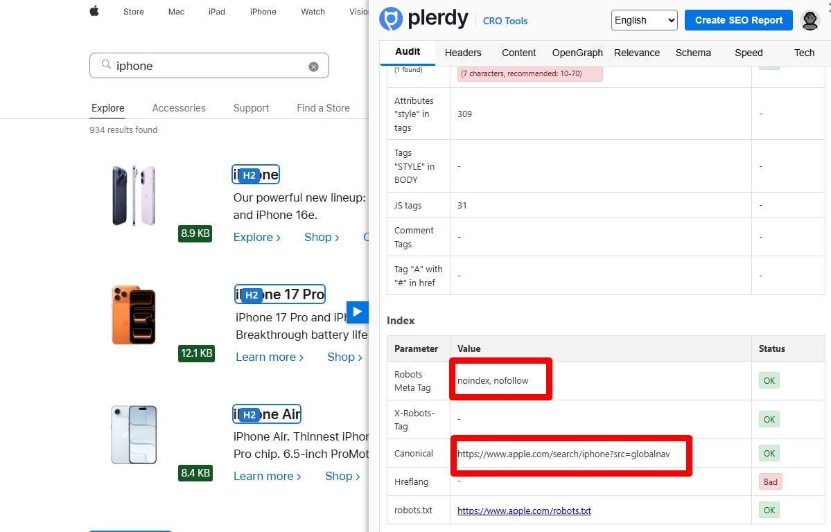 Noindex System & Search Pages (/search, /cart, /checkout, /login)