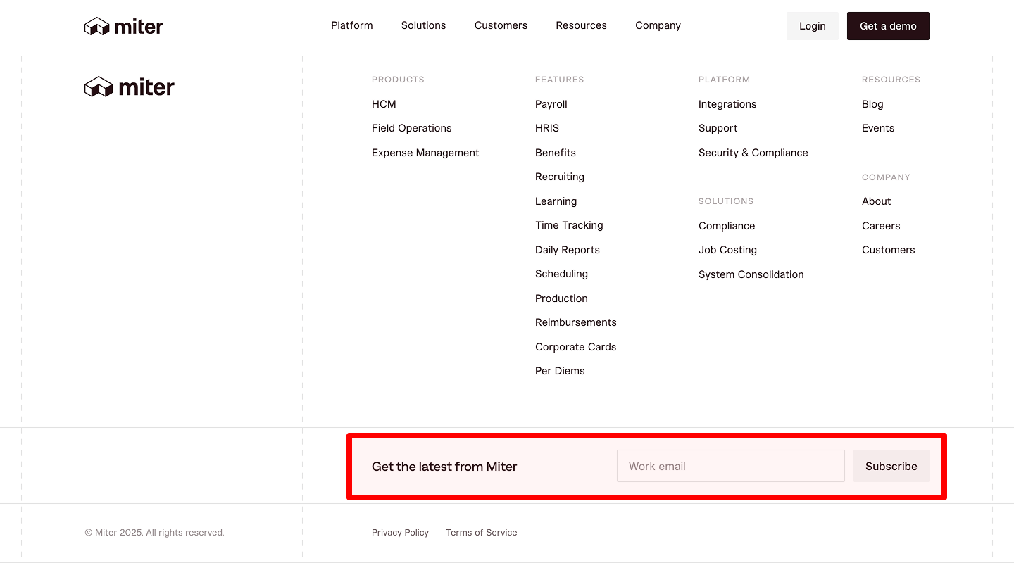 Global Footer — 11.3 Newsletter Signup
