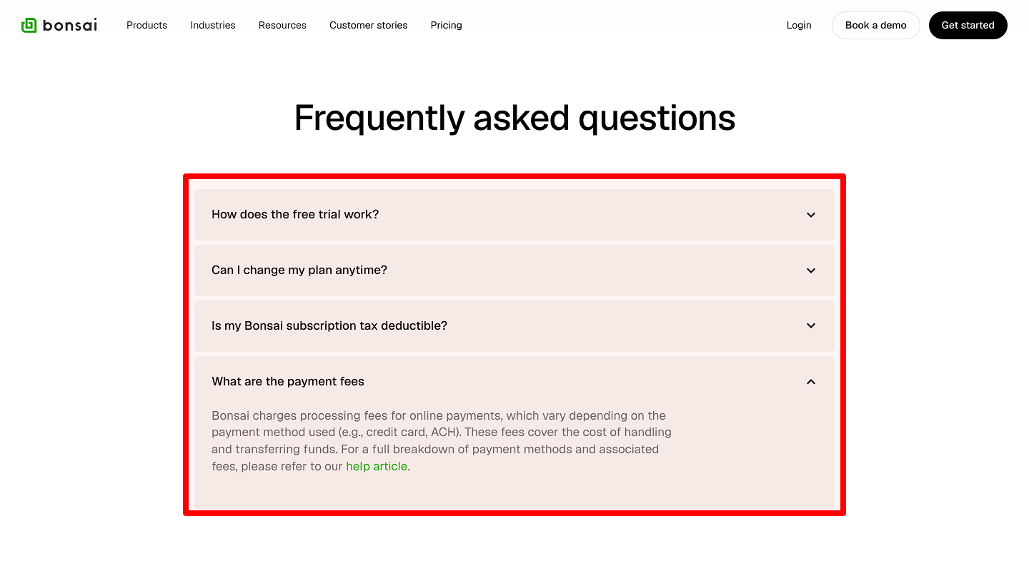 Pricing Page — 3.4 FAQs About Pricing