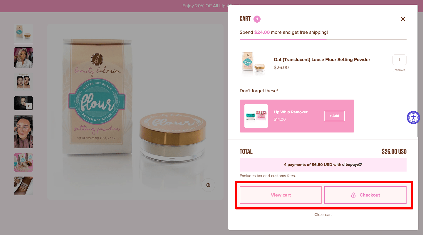 Proceed to checkout button