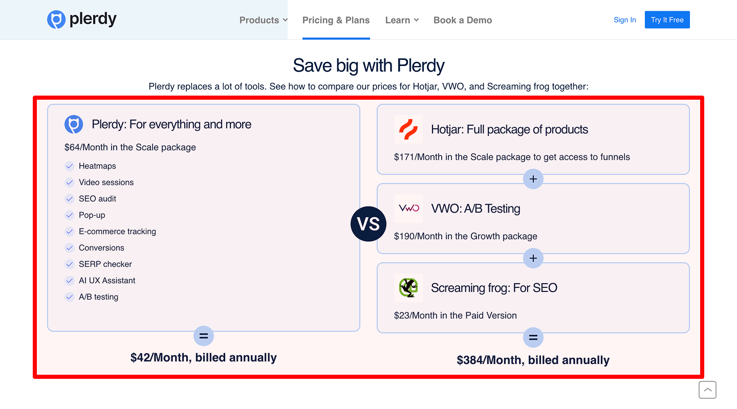 Landing Page Checklist — Competitor comparison