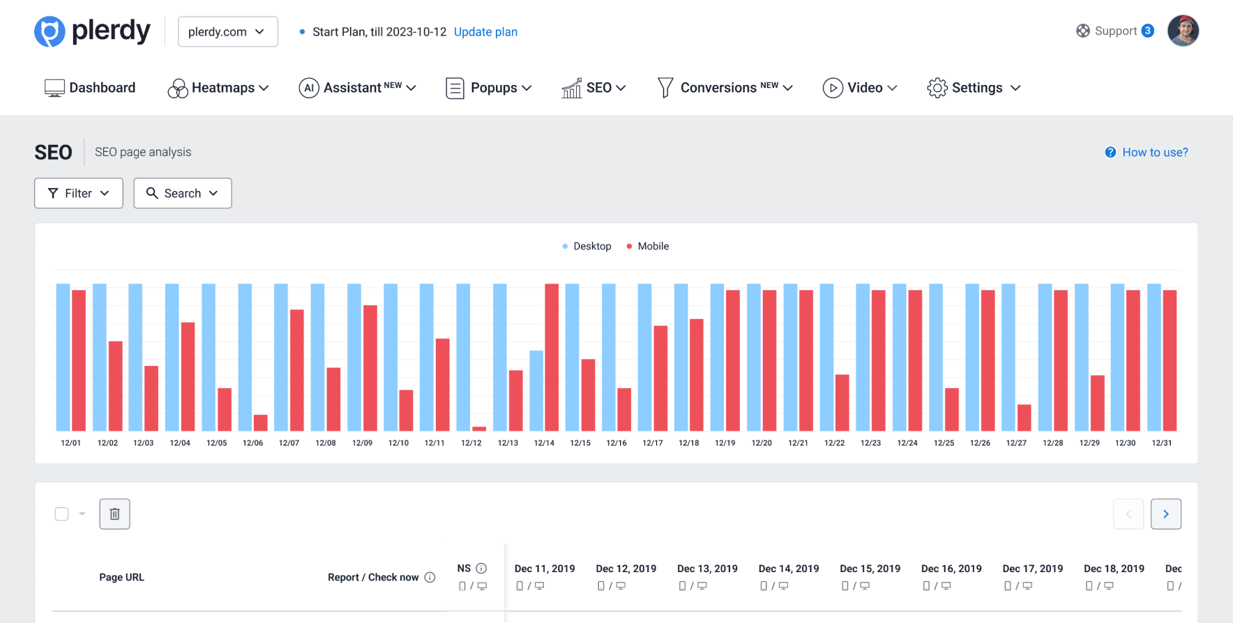 Filter and Search for SEO Errors