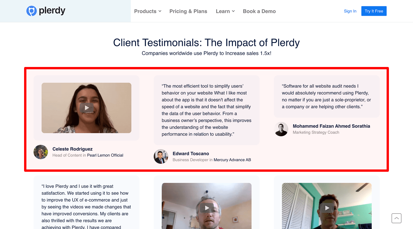 Landing Page Checklist — Testimonials formats