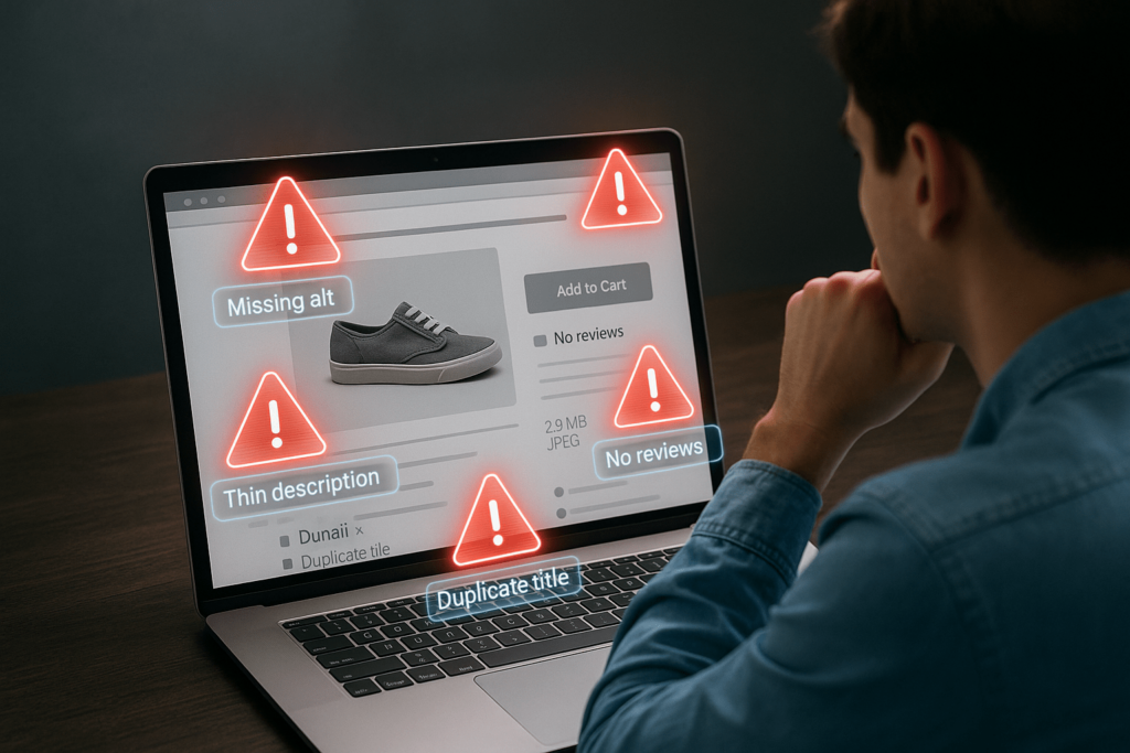 Top Product Page Mistakes Killing E-Commerce SEO – 0000